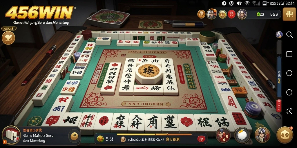 Gambar gameplay Mahjong dalam 456WIN yang penuh warna.