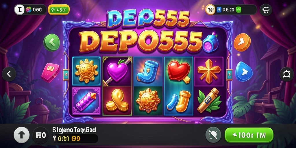 Menampilkan gameplay seru dalam permainan Slot DEPO555.