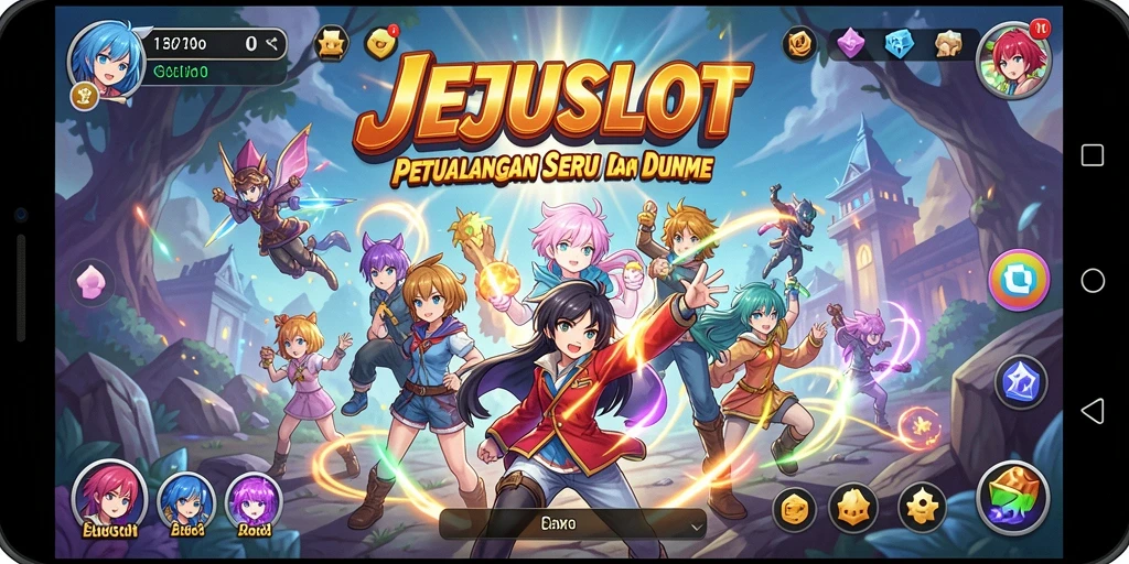 Screenshot utama JEJUSLOT menampilkan karakter anime dalam aksi.