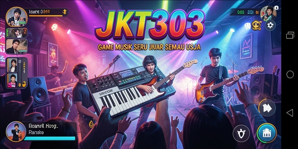 Tampilan menarik dari gameplay JKT303 dengan musik yang menghibur.