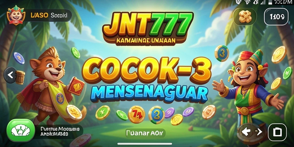 Screenshot gameplay JNT777 yang menampilkan aksi permainan Match-3 yang seru.
