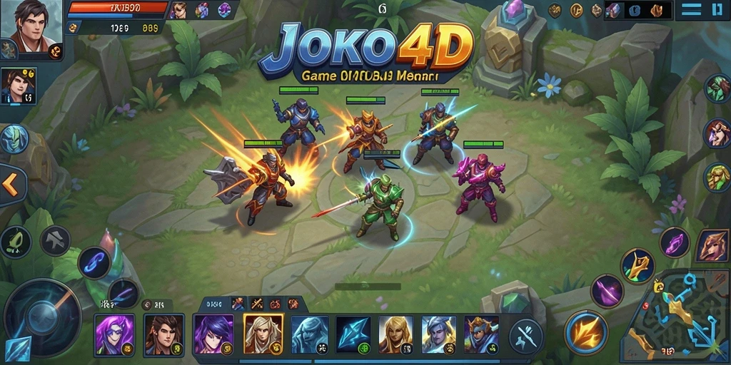 Screenshot JOKO4D menampilkan aksi seru dalam gameplay MOBA.