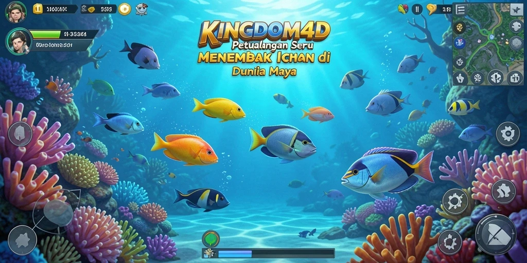 Tangkapan layar menunjukkan aksi seru menembak ikan di KINGDOM4D.
