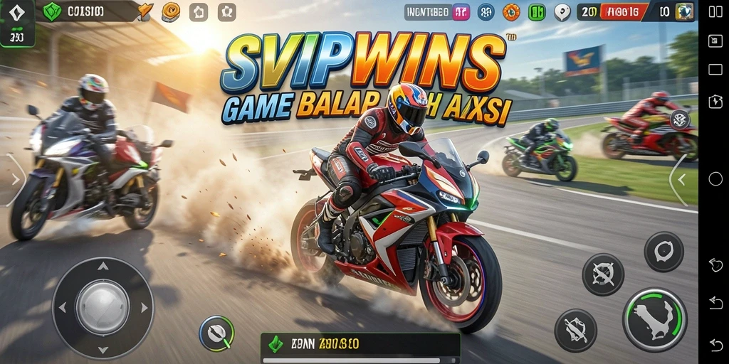 Tampilan seru dari gameplay balap motor yang mendebarkan.