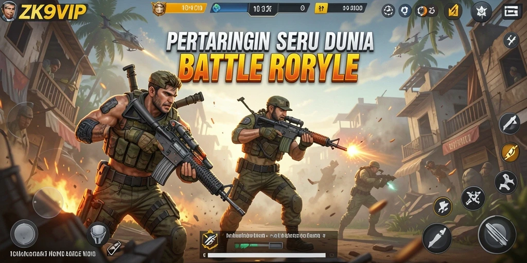 Tampilan aksi seru dalam pertandingan ZK9VIP Battle Royale.