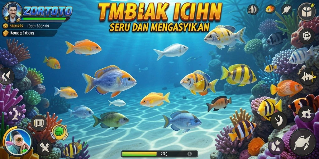 Tampilan gameplay ZORTOTO yang mengasyikkan saat menangkap ikan.